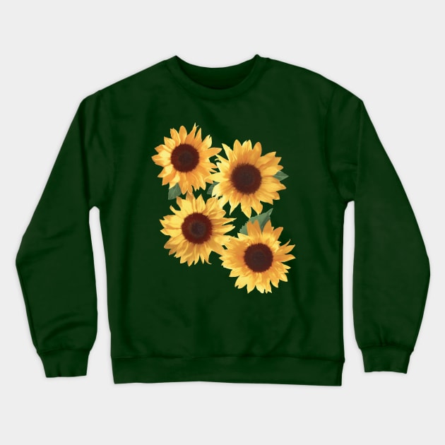 Happy Yellow Sunflowers Crewneck Sweatshirt by micklyn